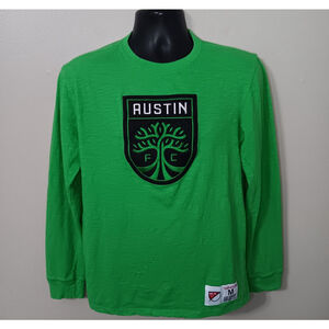 Mitchell & Ness Austin FC Adult Medium T-shirt Soccer Long Sleeve Green Tee EUC